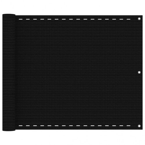 Altanafskærmning 75×300 cm i HDPE - sort privatlivssejl