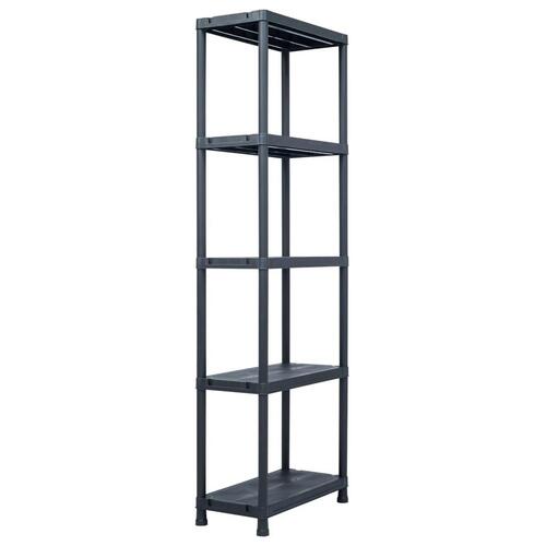 Opbevaringsreoler 2 stk. 125 kg 60 x 30 x 180 cm plastik sort