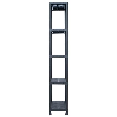Opbevaringsreoler 2 stk. 125 kg 60 x 30 x 180 cm plastik sort