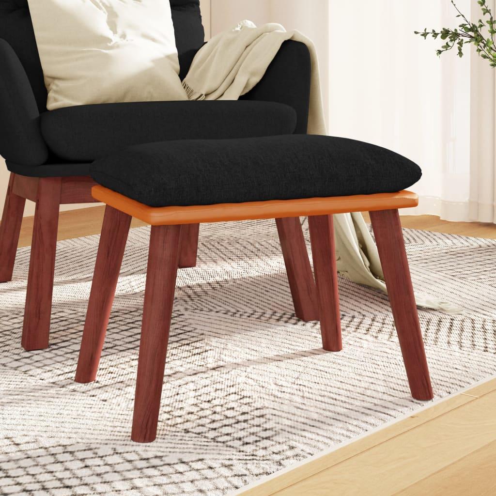 Fodskammel 45x29,5x35 cm stof og kunstlæder sort billede