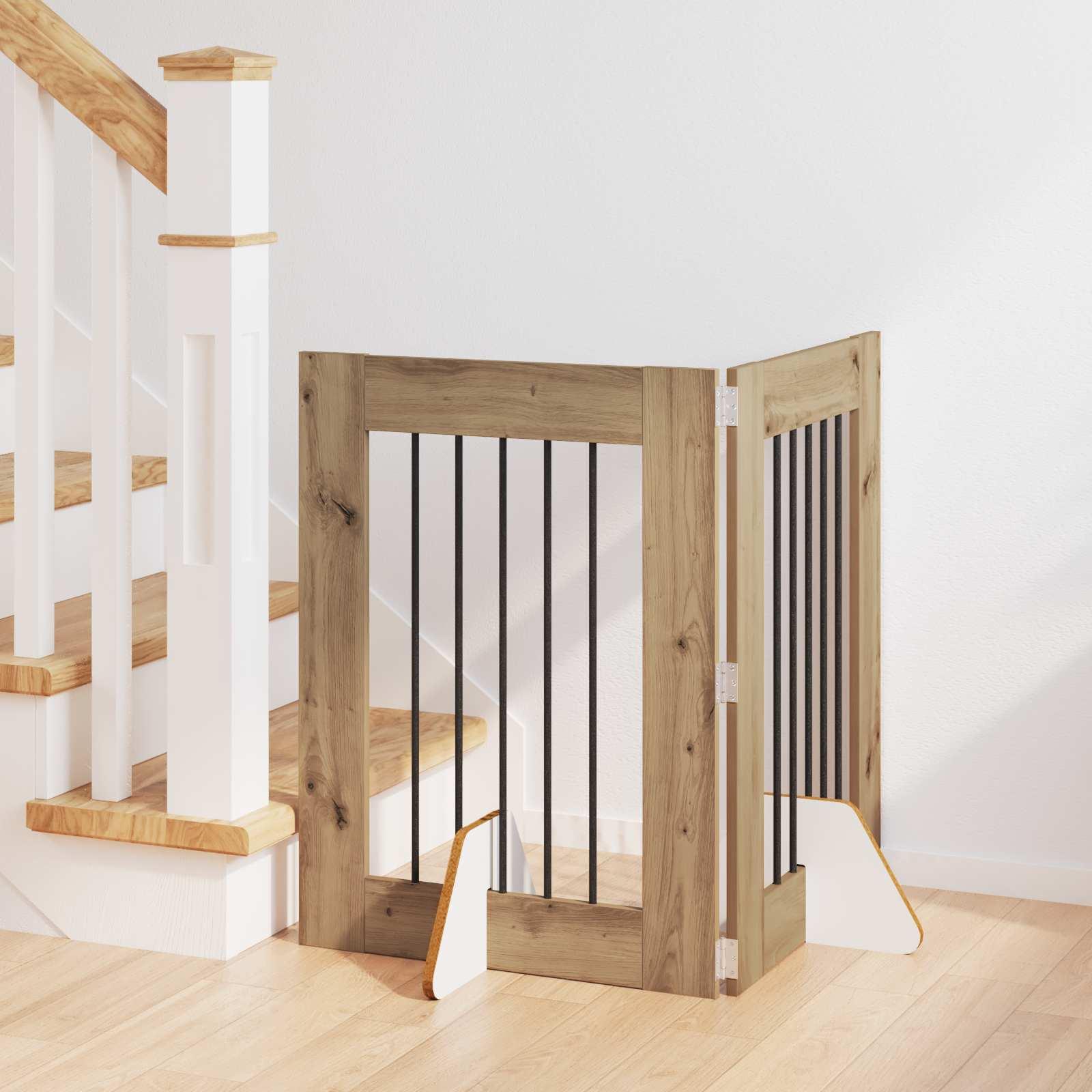 Hundehegn med stativer 2 stk Artisan-eg 60 x 80 cm billede