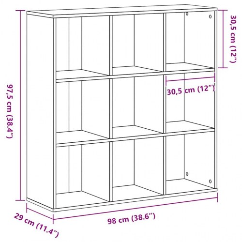 Bogskab i sort eg 98 x 29 x 97,5 cm