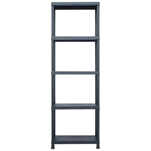 Opbevaringsreoler 5 stk. 125 kg 60 x 30 x 180 cm plastik sort