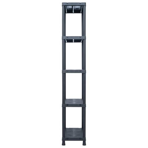 Opbevaringsreoler 5 stk. 125 kg 60 x 30 x 180 cm plastik sort