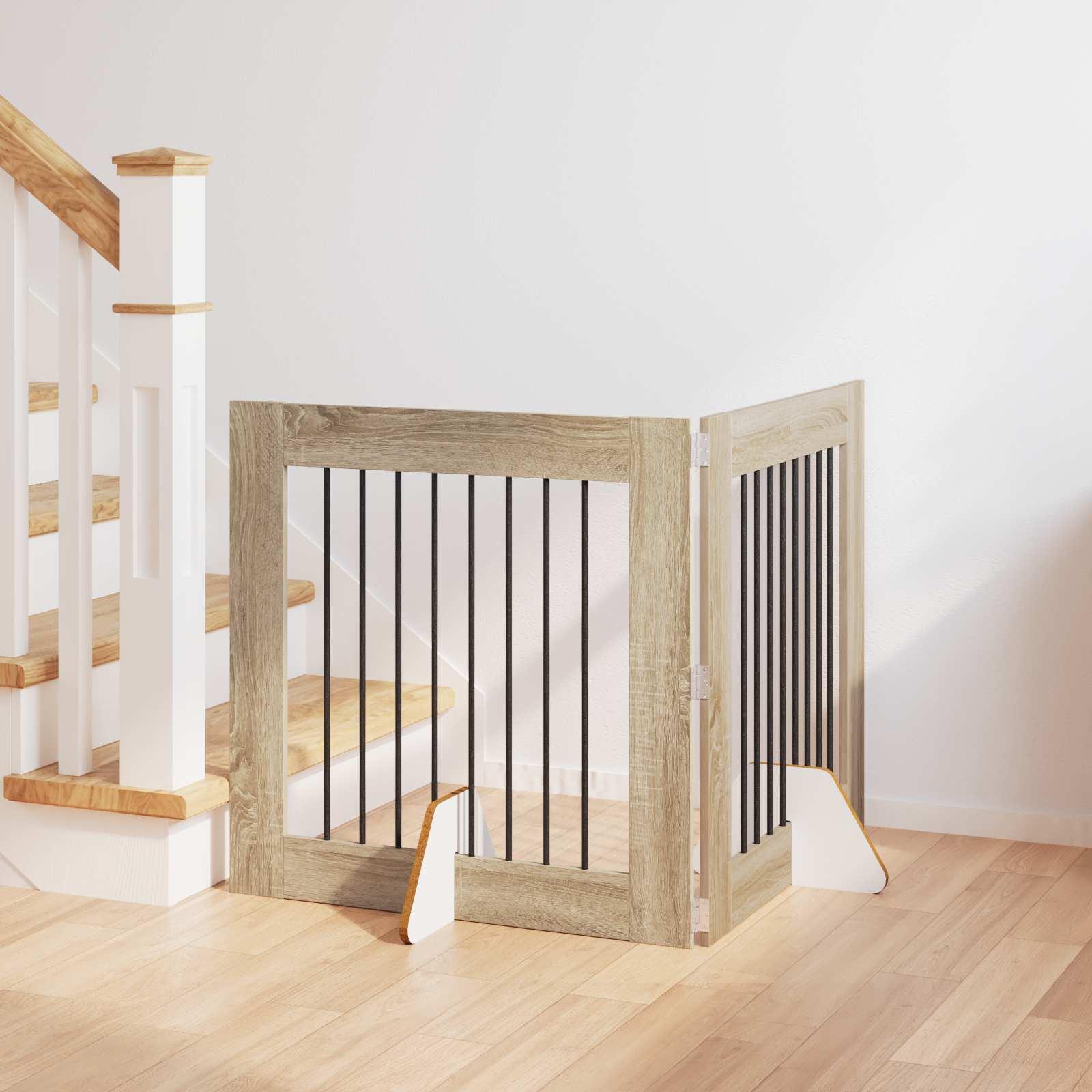 Hundehegn med stativer 2 stk Sonoma-eg 80 x 80 cm billede