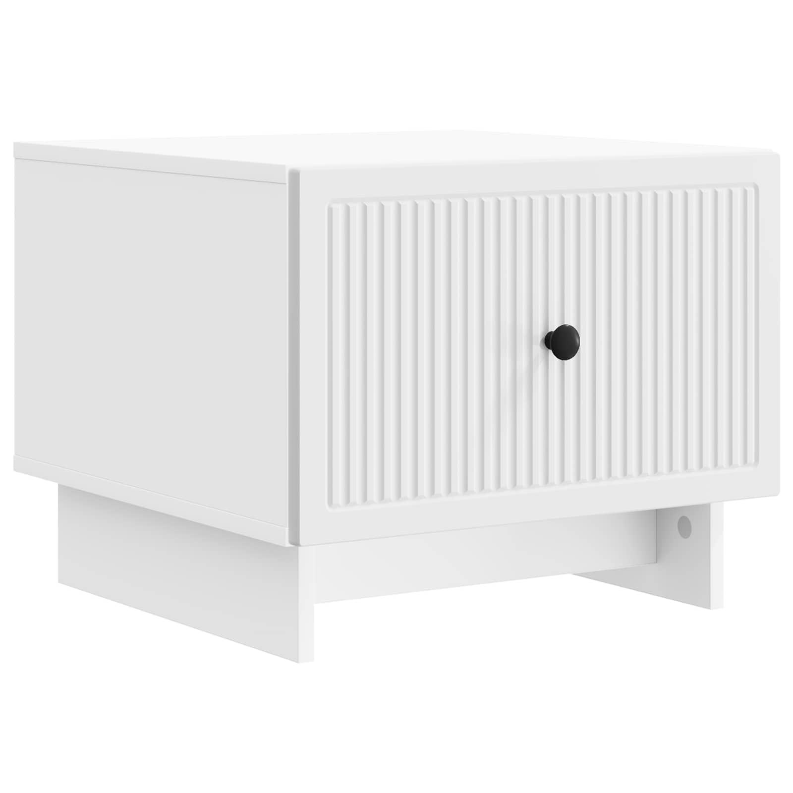 Sofabord med skuffe Hvid 49 x 50 x 40 cm Konstrueret træ billede