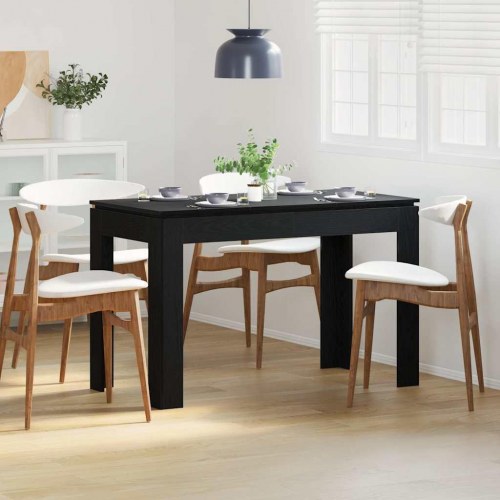 Spisebord i sort eg - 120 × 60 × 76 cm, konstrueret træ