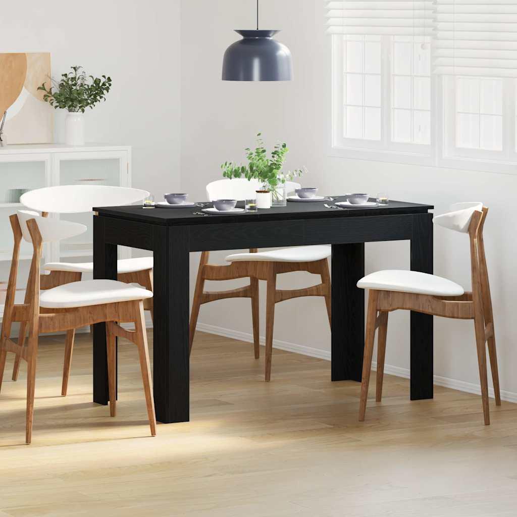 Spisebord sort egetræ 120x60x76 cm konstrueret træ billede
