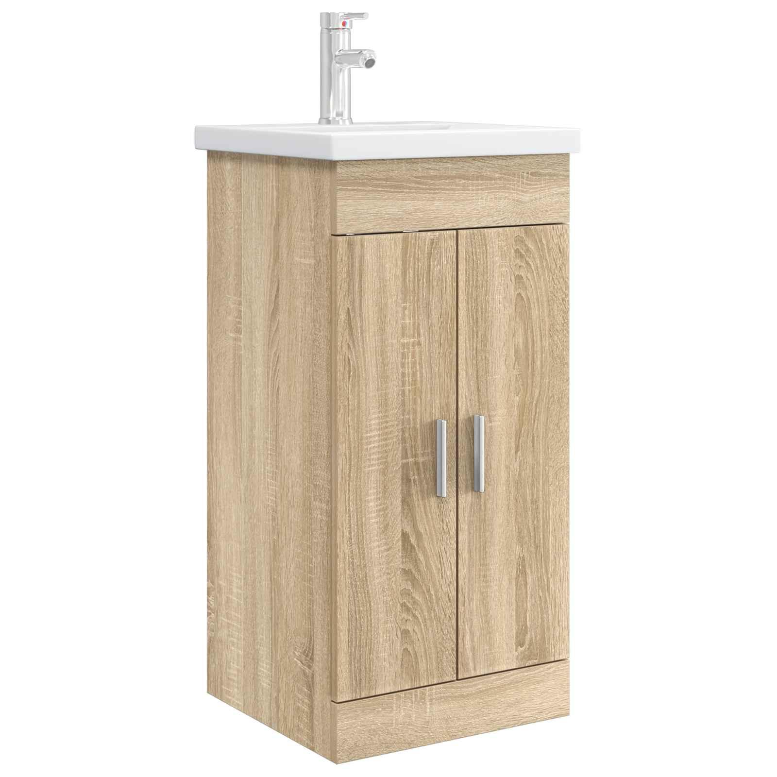 Badeværelsesvask med vask Sonoma-eg 42 x 40 x 84,5 cm billede