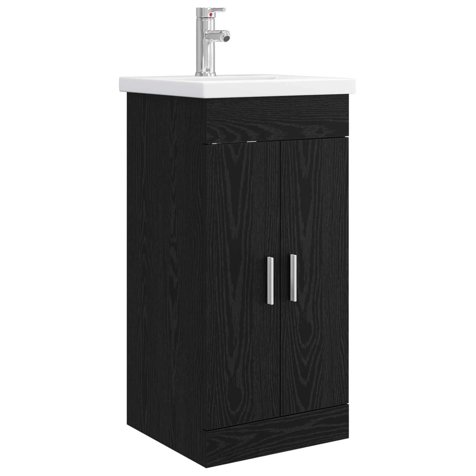 Badeværelsesvask med vask Sort eg 42 x 40 x 84,5 cm billede