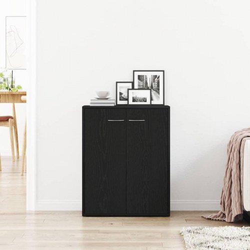 Skænk i sort eg 60 × 30 × 75 cm - konstrueret træ
