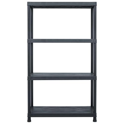 Opbevaringsreoler 2 stk. 200 kg 80 x 40 x 138 cm plastik sort