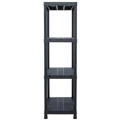 Opbevaringsreoler 2 stk. 200 kg 80 x 40 x 138 cm plastik sort