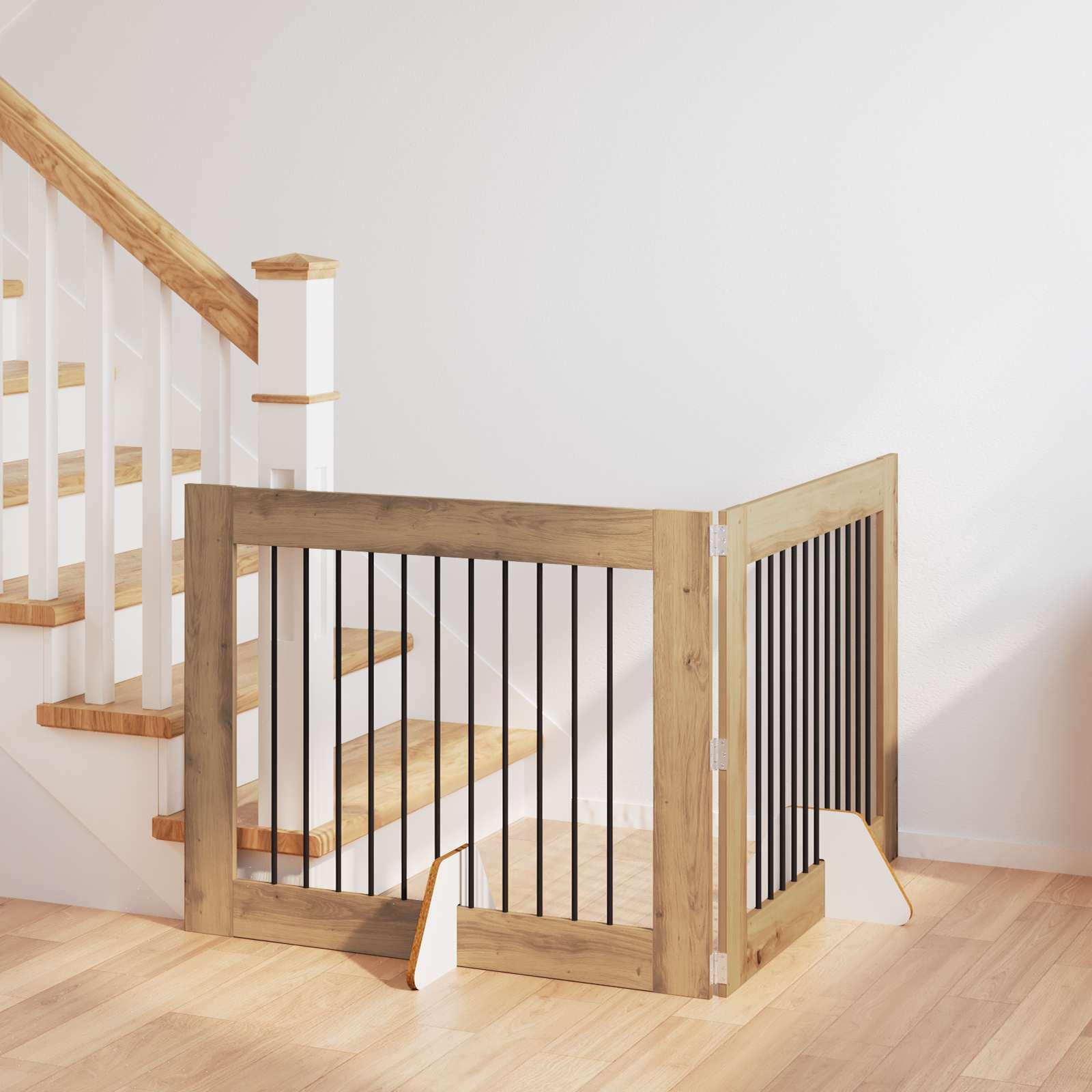Hundehegn med stativer 2 stk Artisan-eg 100 x 80 cm billede