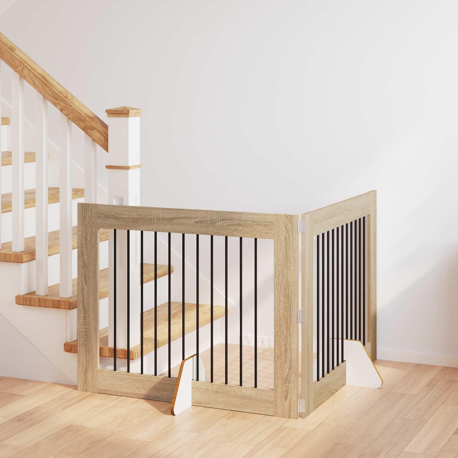 Hundehegn med stativer 2 stk Sonoma-eg 100 x 80 cm billede