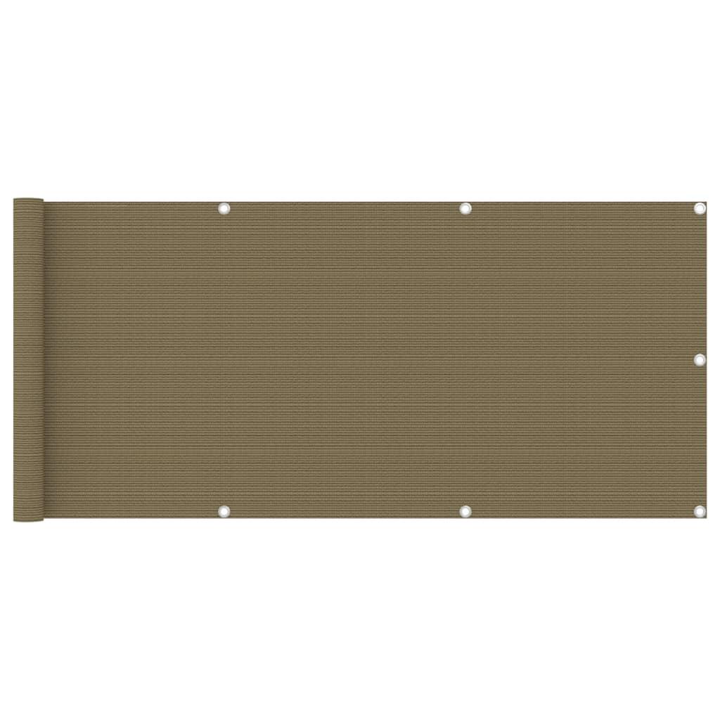 Altanafskærmning 75x400 cm HDPE gråbrun billede