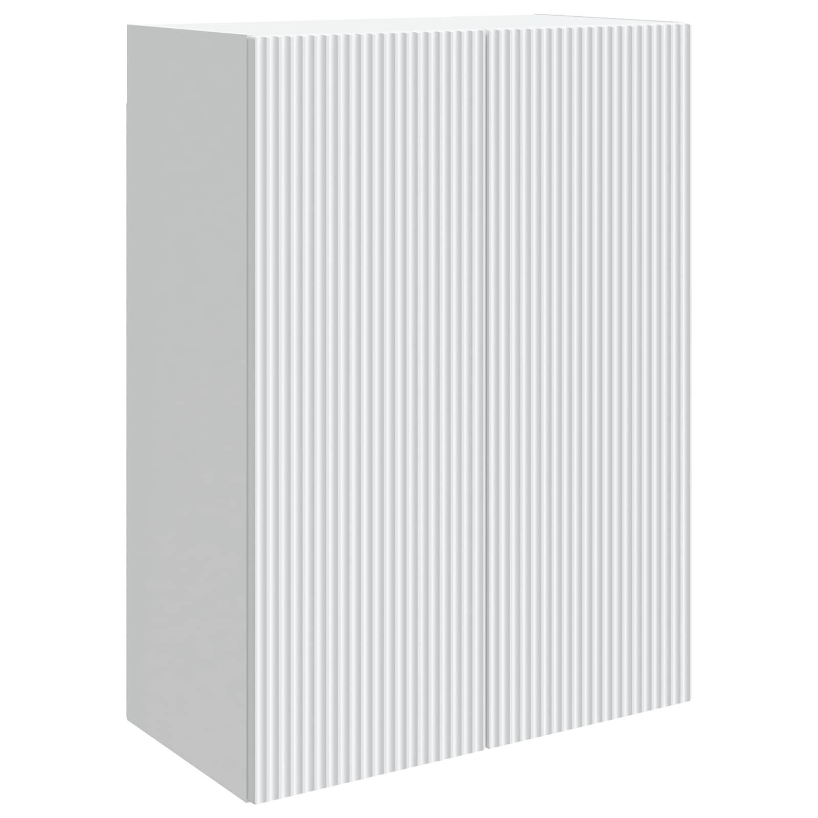 Vægmonteret skab Hvid 66 x 34,5 x 90 cm Konstrueret træ billede