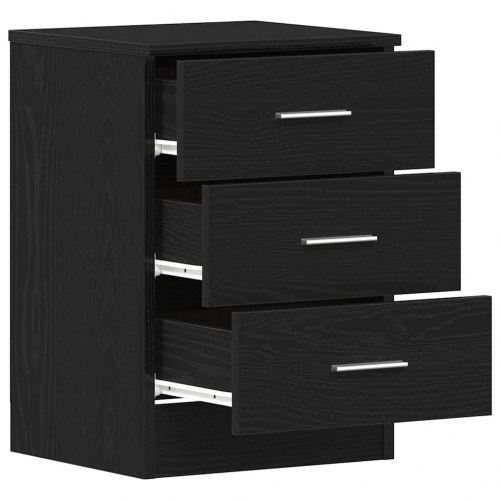 Sengeborde 2 stk. - sort eg 38×35×55 cm i konstrueret træ