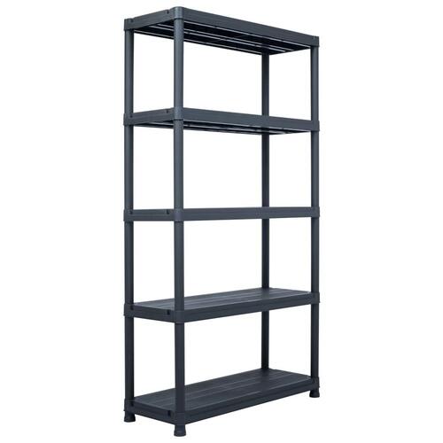 Opbevaringsreoler 2 stk. 250 kg 80 x 40 x 180 cm plastik sort