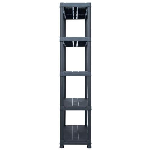 Opbevaringsreoler 2 stk. 250 kg 80 x 40 x 180 cm plastik sort