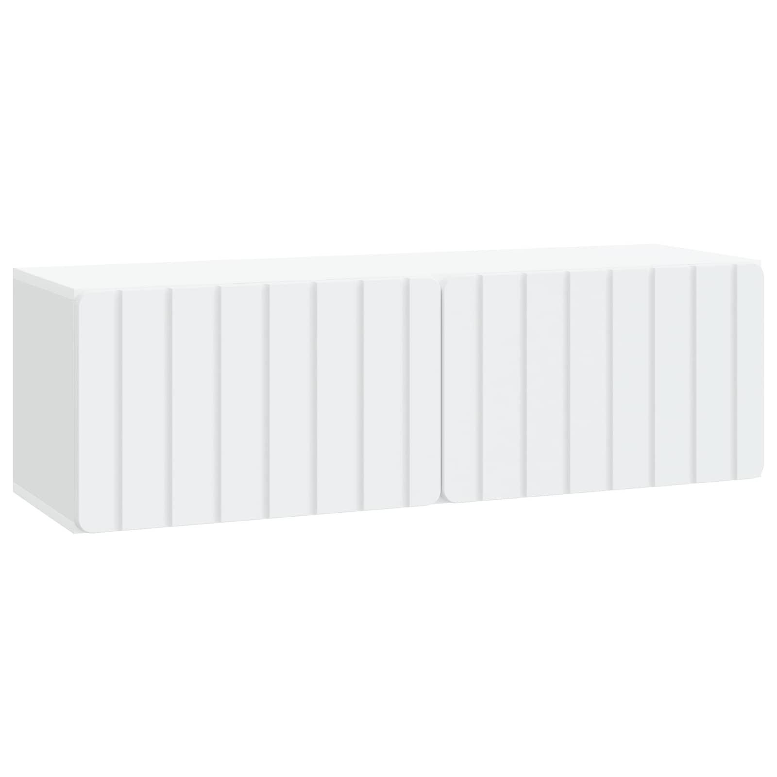 Væghængt TV-skab Hvid 98 x 31 x 30 cm Konstrueret træ billede