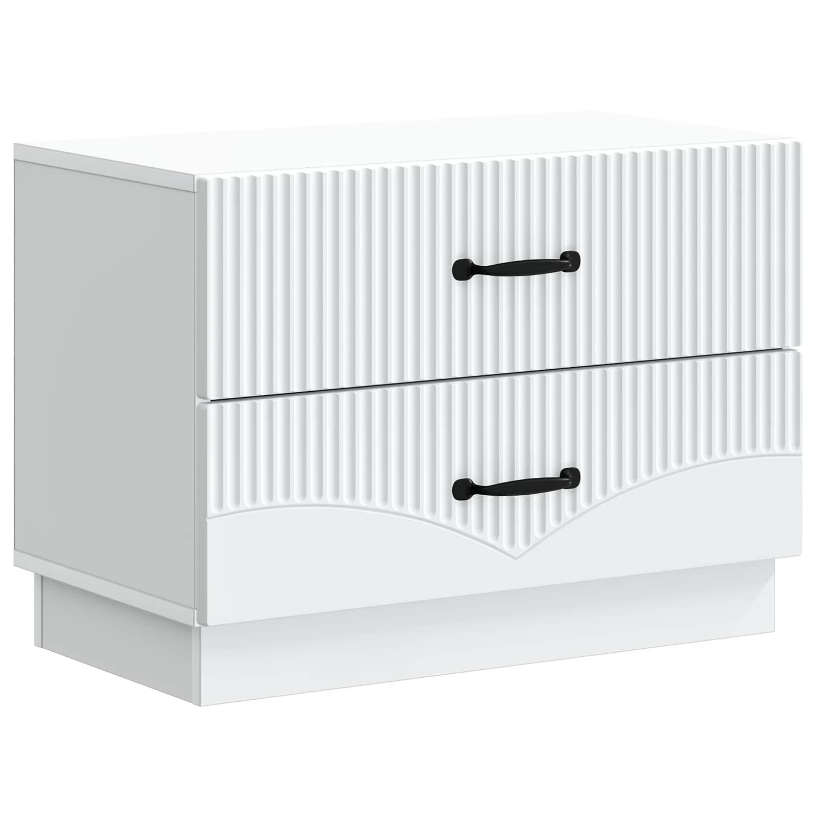 Natskab med skuffe Hvid 62 x 34,5 x 44,5 cm Konstrueret træ billede