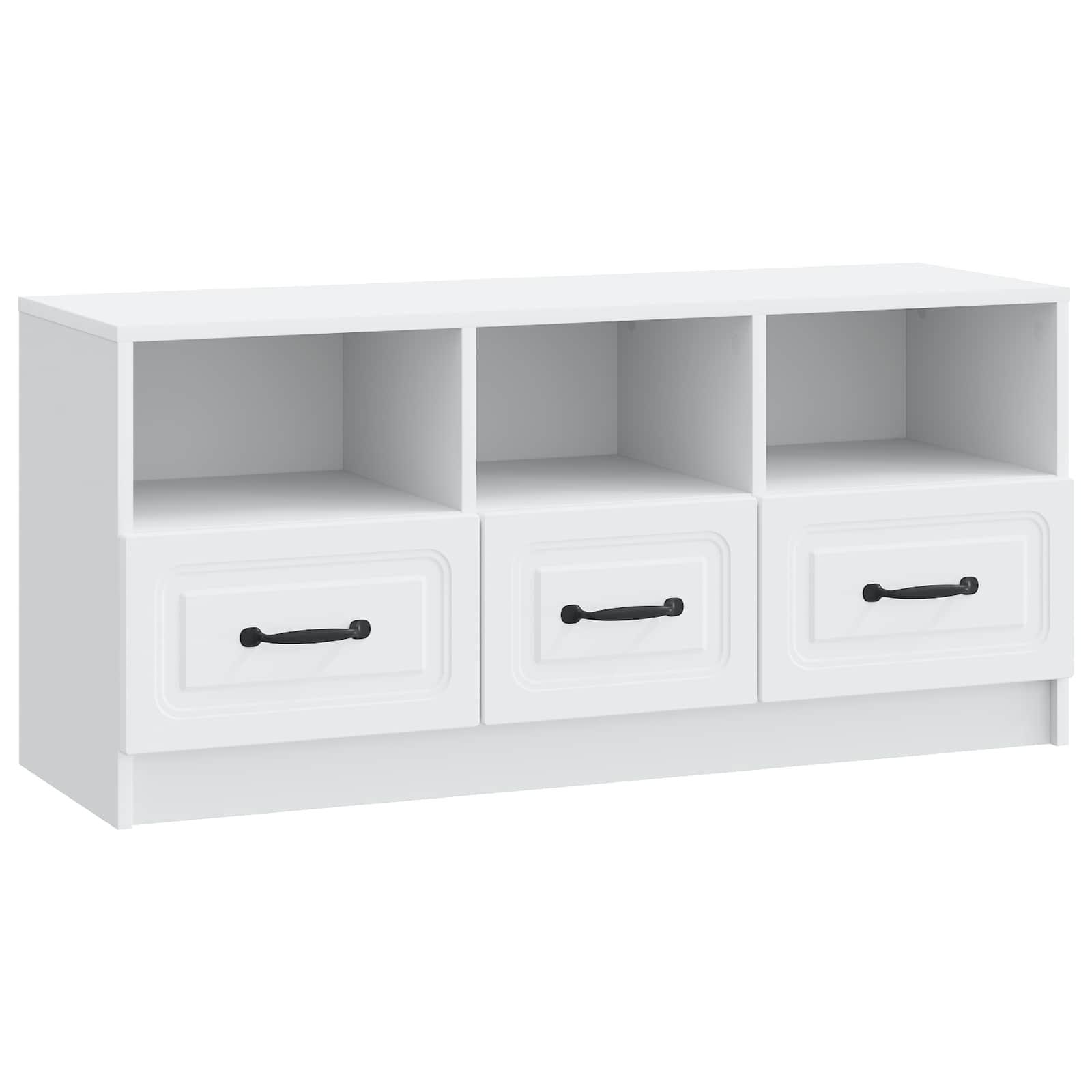 TV-skab med skuffe Hvid 102 x 34,5 x 47 cm Konstrueret træ billede