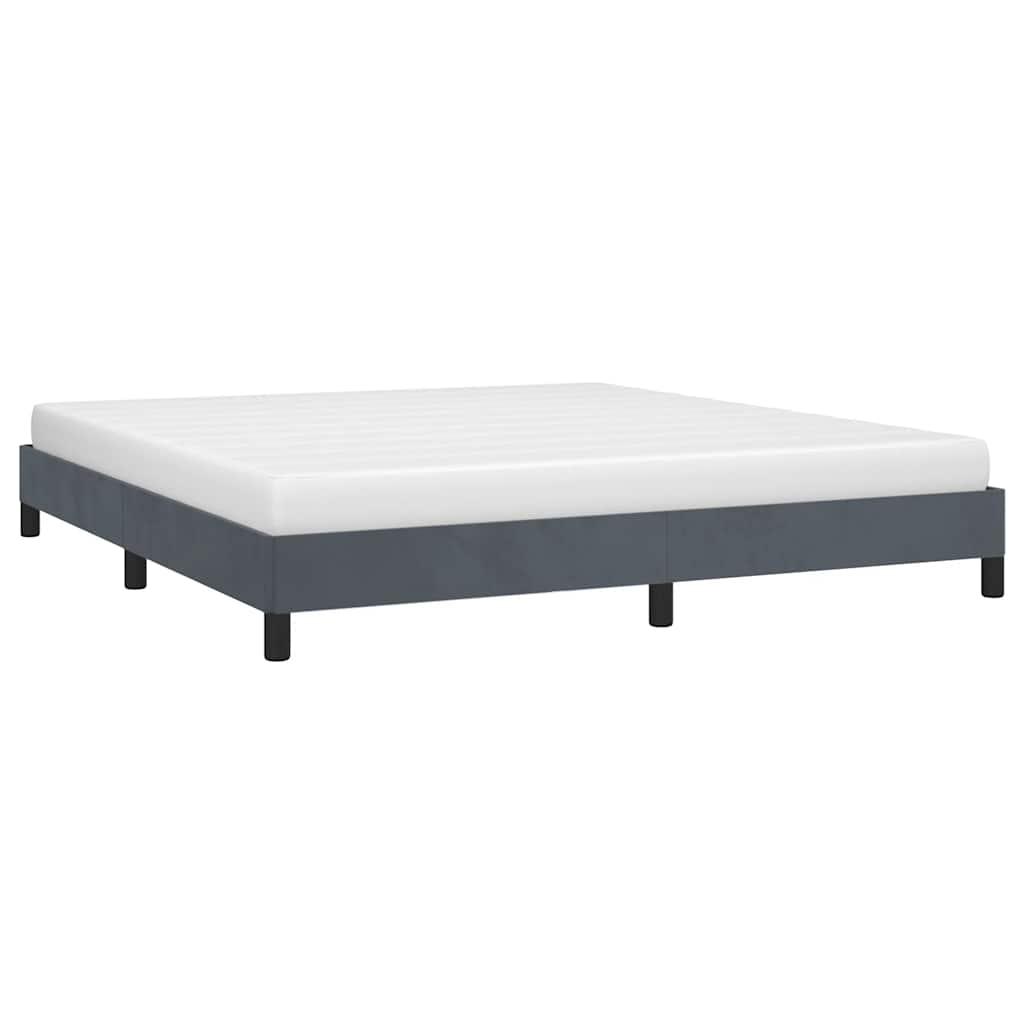 Sengestel uden madras - mørkegrå velour, California king size billede