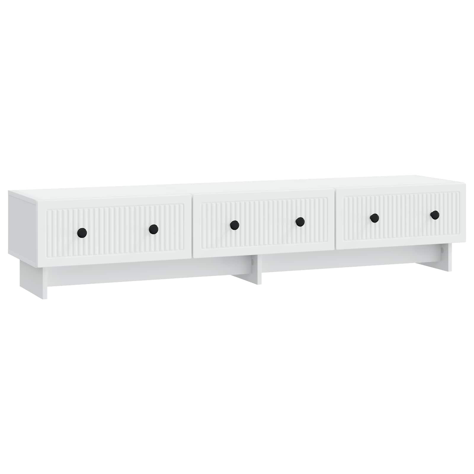 TV-skab med skuffe Hvid 147 x 34,5 x 30 cm Konstrueret træ billede