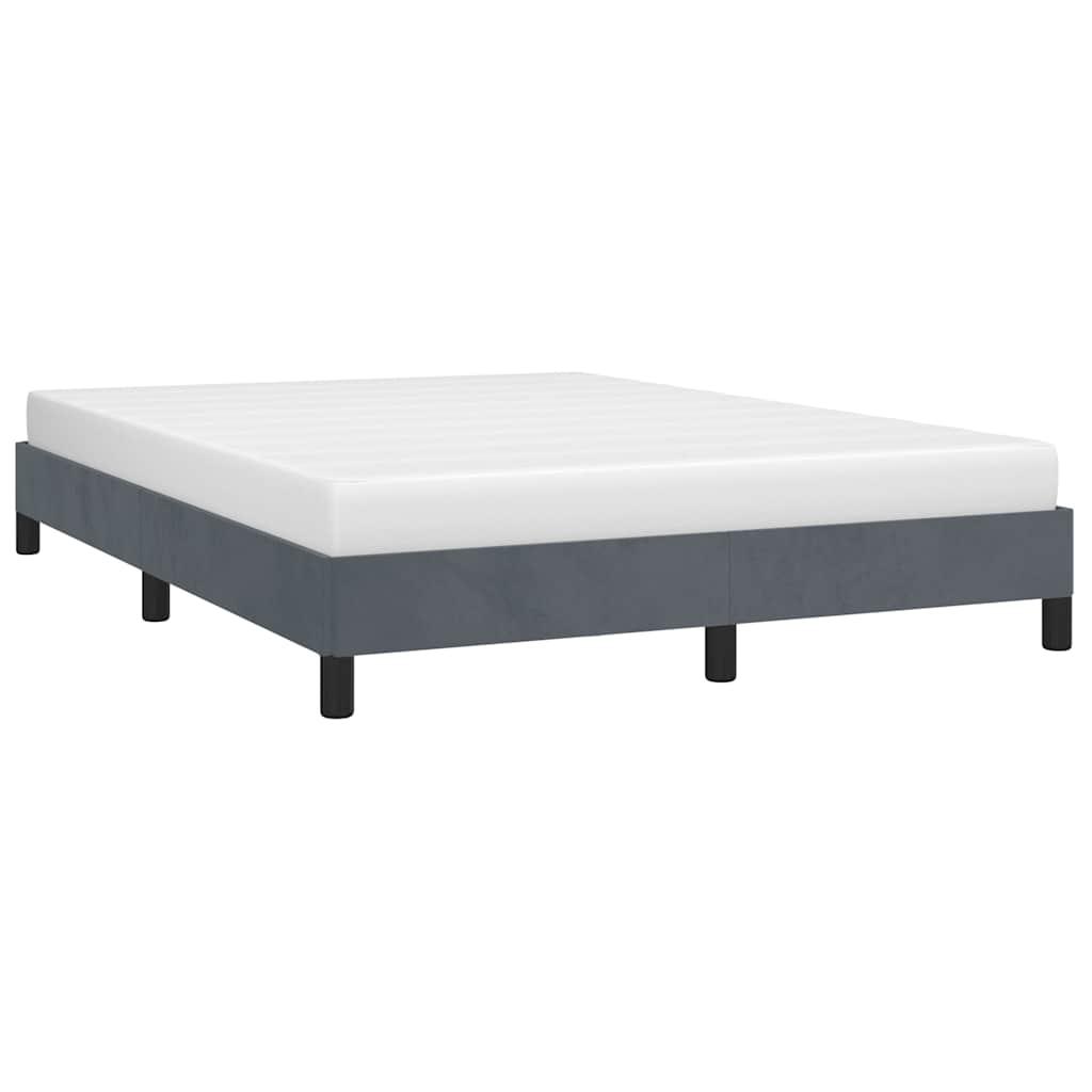Sengestel uden madras - mørkegrå fuldfløjl 137×190 cm billede