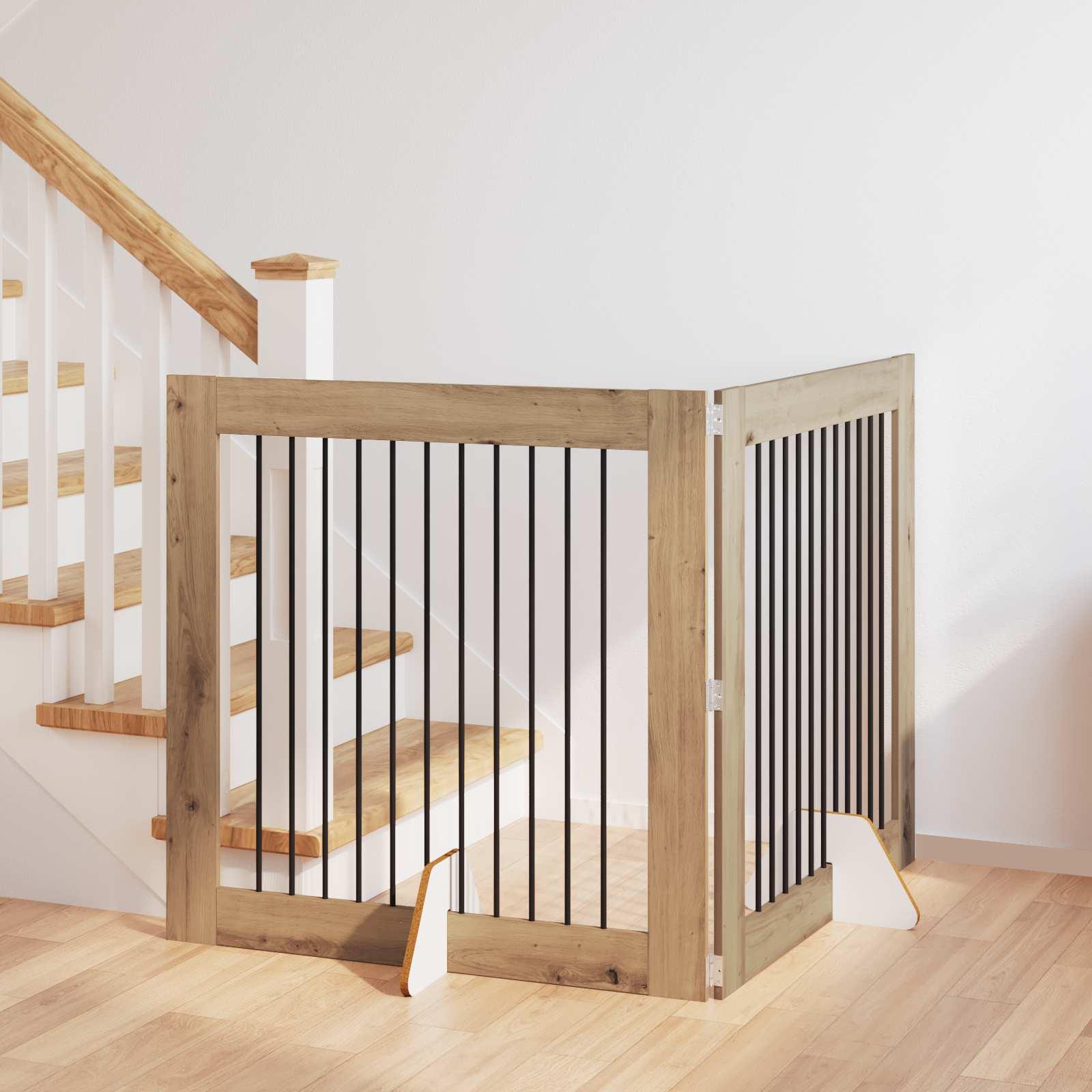 Hundehegn med stativer 2 stk Artisan-eg 100 x 100 cm billede