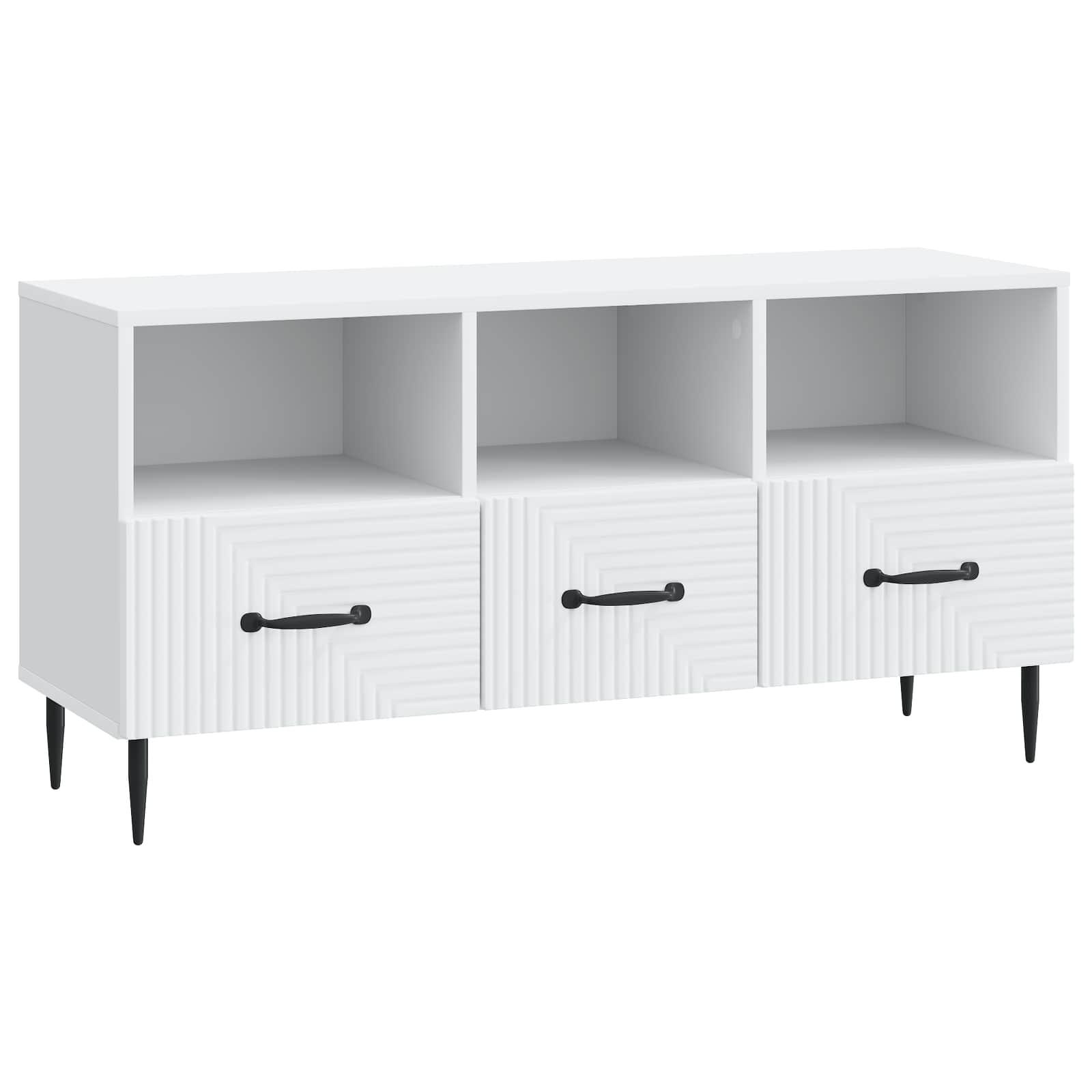 TV-skab med skuffe Hvid 102 x 34,5 x 50 cm Konstrueret træ billede
