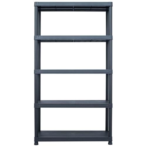Opbevaringsreoler 2 stk. 500 kg 100 x 40 x 180 cm plastik sort