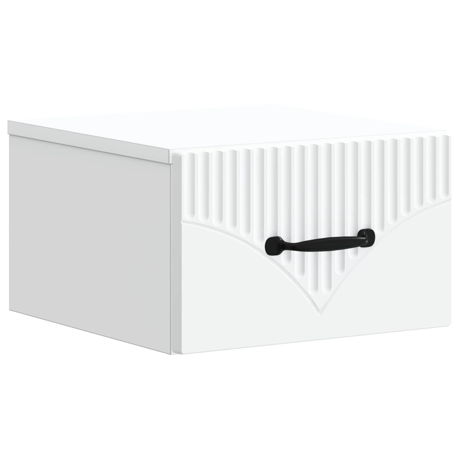 Væghængt natbord - hvid 34,5 × 33 × 20 cm i konstrueret træ billede
