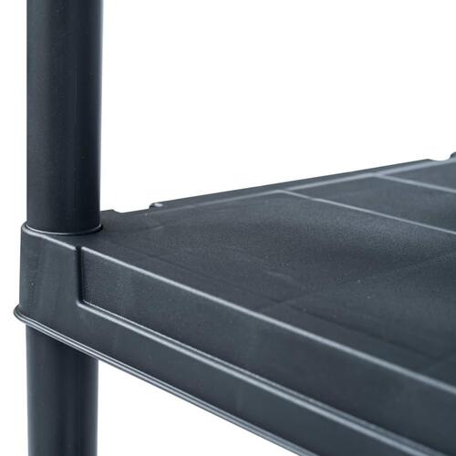 Opbevaringsreoler 2 stk. 500 kg 100 x 40 x 180 cm plastik sort
