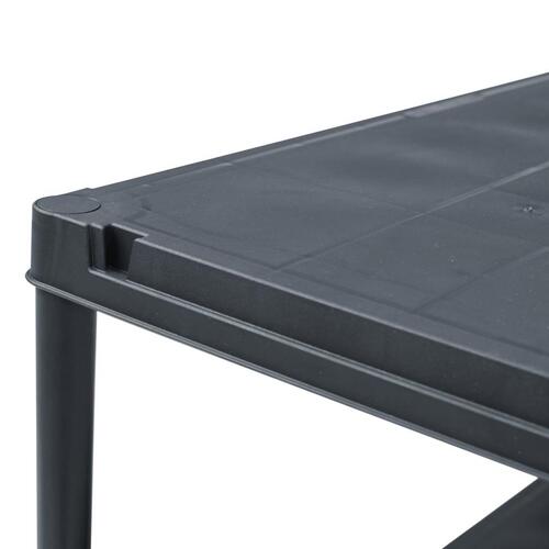 Opbevaringsreoler 2 stk. 500 kg 100 x 40 x 180 cm plastik sort