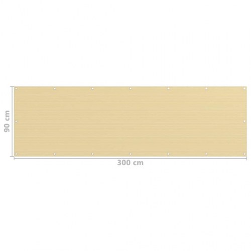 Altanafskærmning 90×300 cm i HDPE - beige privatlivsskærm