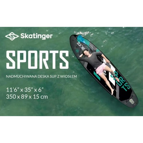 Skatinger Sports oppustelig SUP-board 350 × 89 × 15 cm - grå