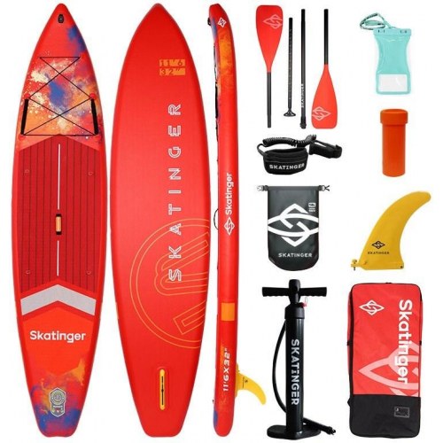 Skatinger Interstellar Red 350×81×15 oppusteligt touring SUP-board - rød