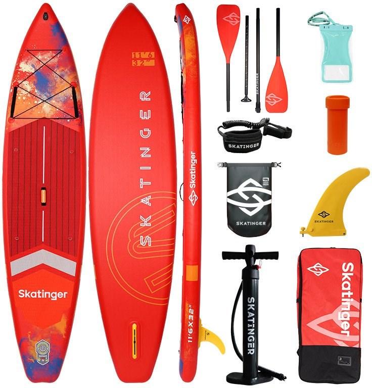 Skatinger Interstellar Red 350×81×15 oppusteligt touring SUP-board - rød
