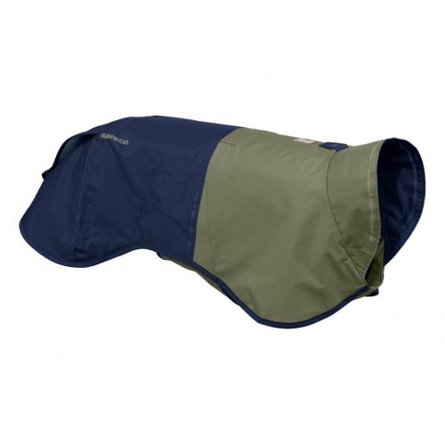 Ruffwear Sun Shower regnjakke til hund - S, blå/oliven, nylon