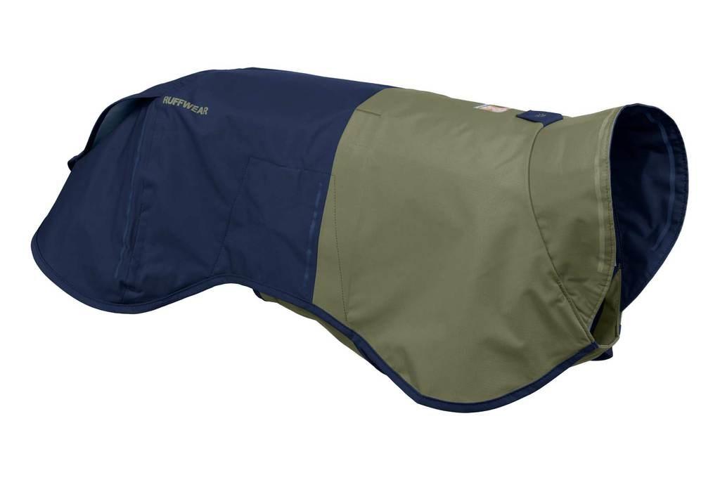 Ruffwear Sun Shower regnjakke til hund - S, blå/oliven, nylon