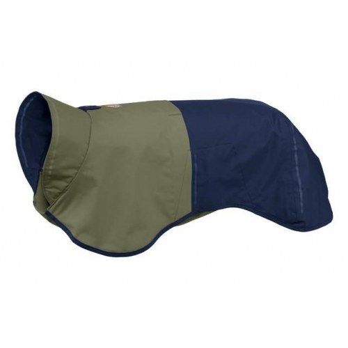 Ruffwear Sun Shower regnjakke til hund - S, blå/oliven, nylon
