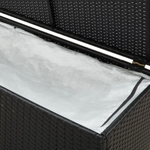 Opbevaringskasse til haven 200x50x60 polyrattan sort (OUTLET A)