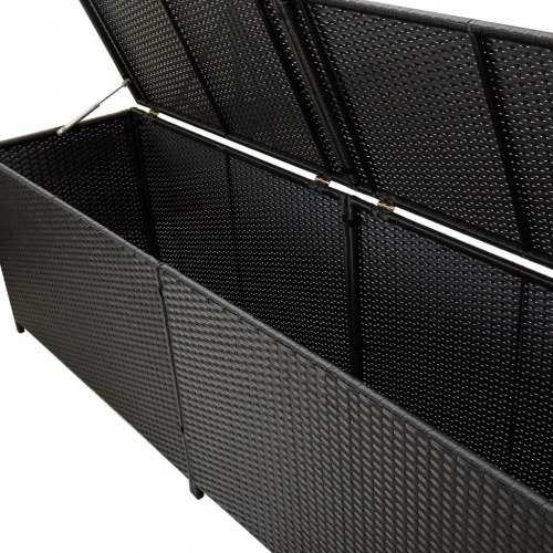 Opbevaringskasse til haven 200x50x60 polyrattan sort (OUTLET A)