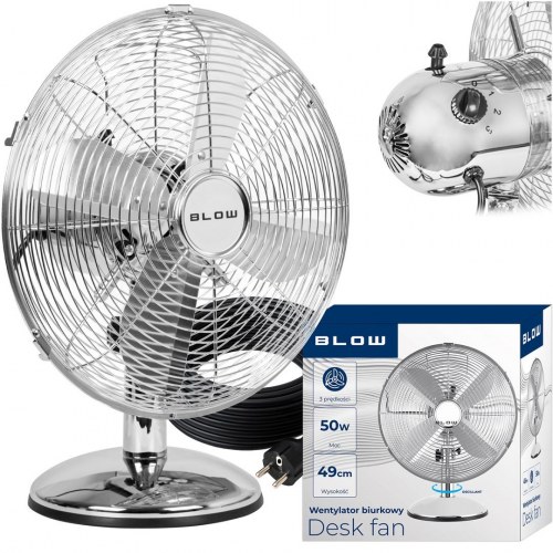 BLOW bordventilator 30 cm (12") - 50 W, sølv metal