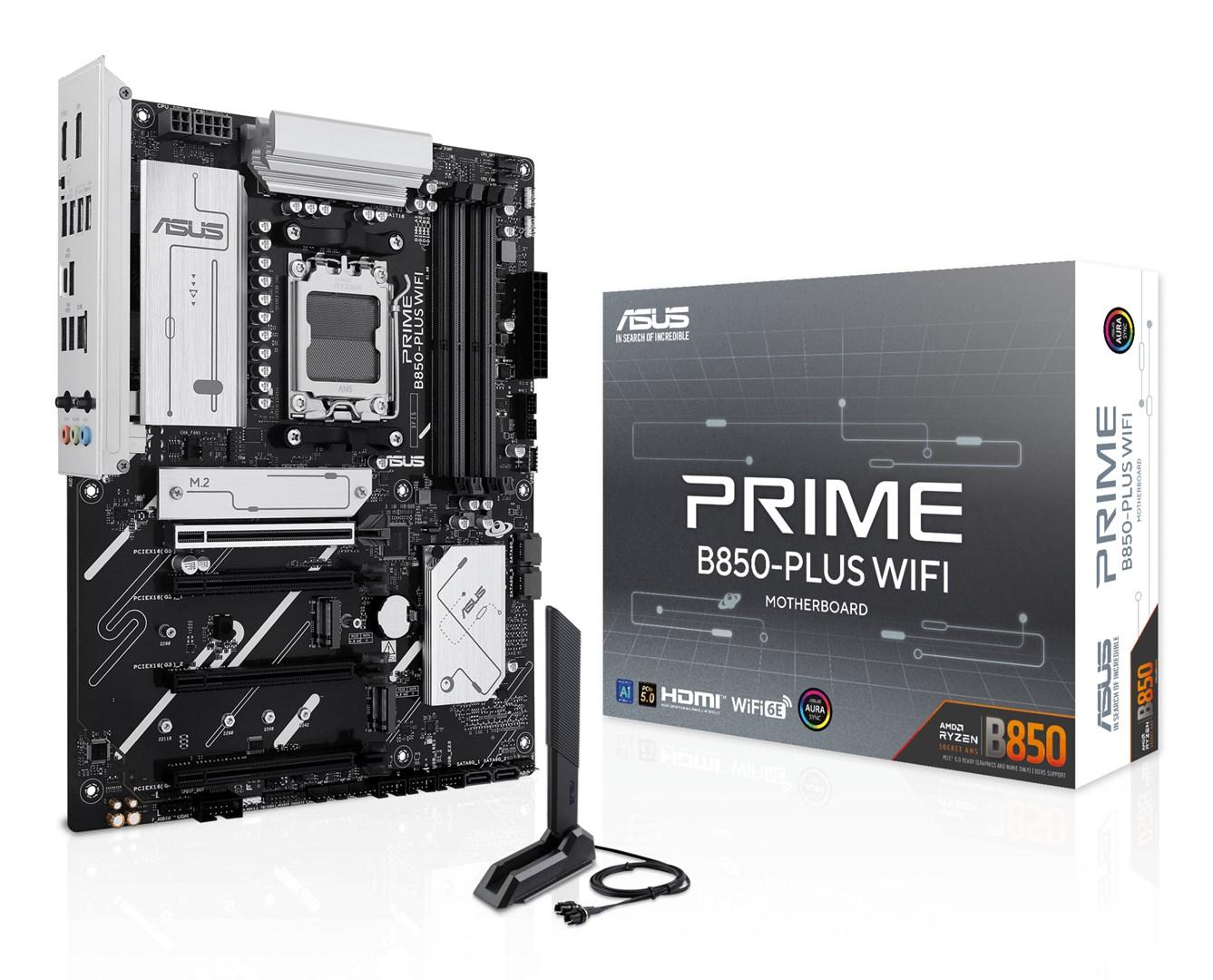 ASUS Prime B850-Plus WiFi bundkort - AMD B850, Socket AM5, ATX