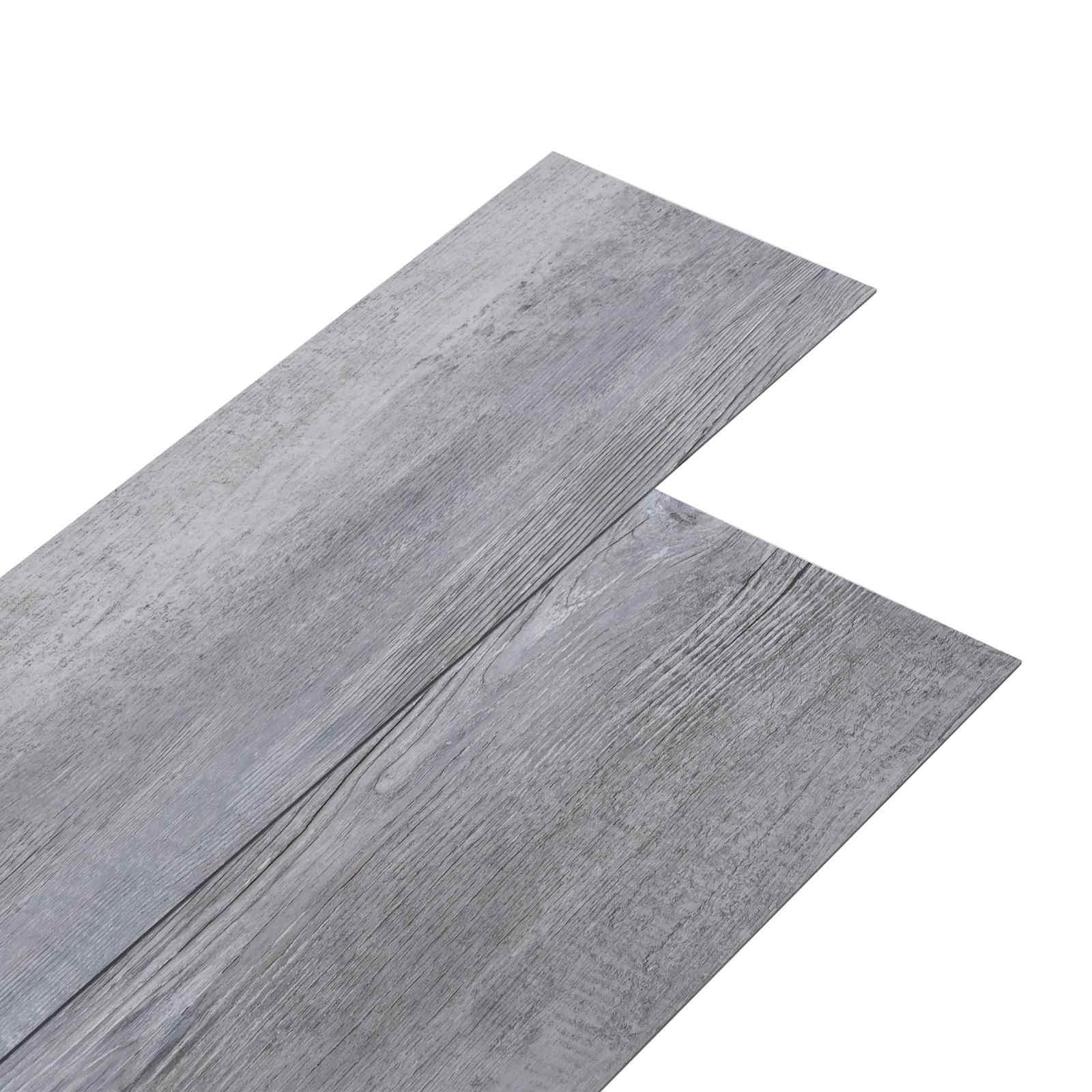 Selvklæbende PVC plankegulv - 30,5 × 61 cm, mat trægrå, 28 stk