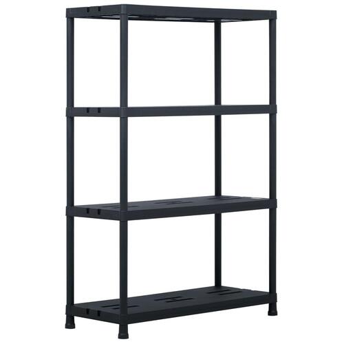 Opbevaringsreoler 2 stk. 220 kg 90 x 40 x 138 cm plastik sort