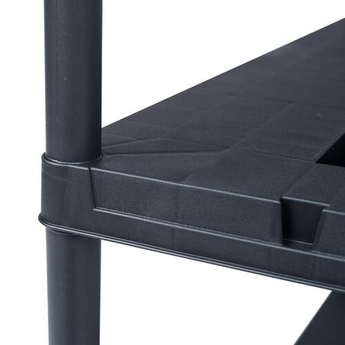 Opbevaringsreoler 2 stk. 220 kg 90 x 40 x 138 cm plastik sort